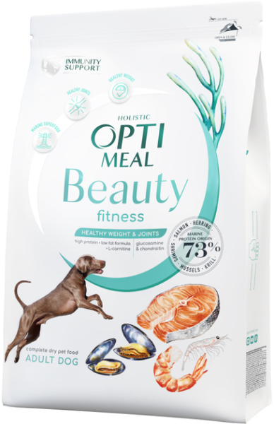 Сухой корм Optimeal Украина Dog Beauty Fitness для собак для поддержания веса и здоровья суставов с морепродуктами