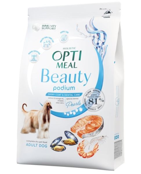 Сухой корм Optimeal Украина Dog Beauty Podium для собак по уходу за кожей, шерстью и зубами с морепродуктами