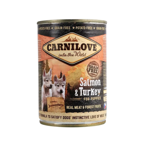 Вологий корм Carnilove Чехія для цуценят з лососем та індичкою