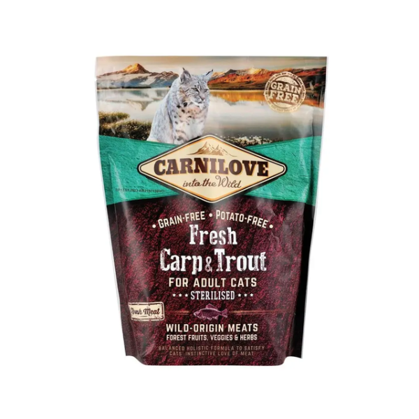 Сухой корм Carnilove Чехия Fresh для стерилизованных кошек со свежим карпом и форелью