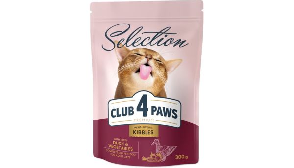 Сухой корм Клуб 4 лапы Украина Premium Selection для кошек со вкусом утки с овощами