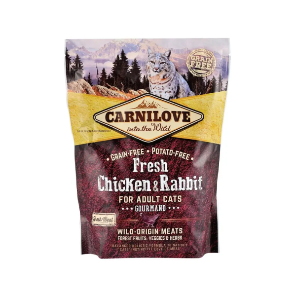 Сухой корм Carnilove Чехия Fresh для взрослых кошек со свежей курицей и кроликом