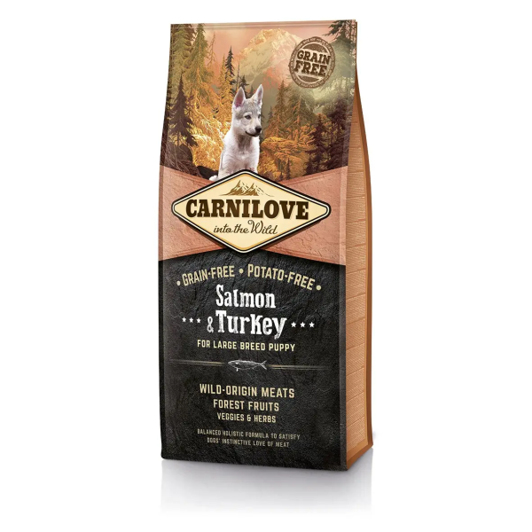 Сухой корм Carnilove Чехия для щенков больших пород с лососем и индейкой