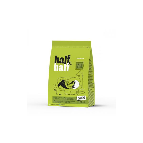 Сухой корм Half&Half Польша для взрослых кошек с индейкой
