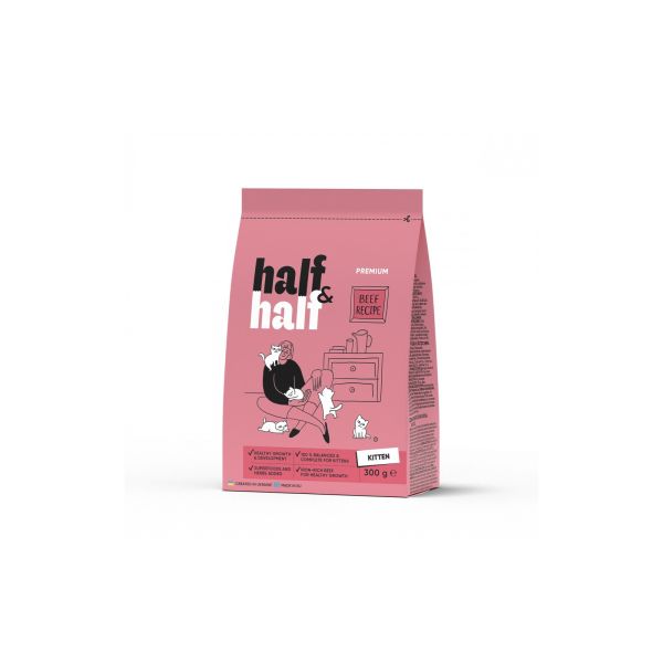 Сухой корм Half&Half Польша для котят с говядиной