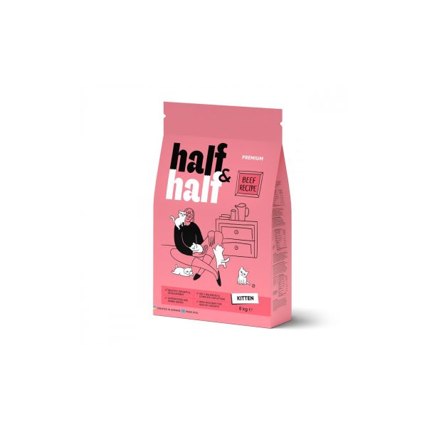 Сухой корм Half&Half Польша для котят с говядиной