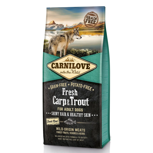 Сухой корм Carnilove Чехия Fresh для взрослых собак всех пород со свежим карпом и щепкой