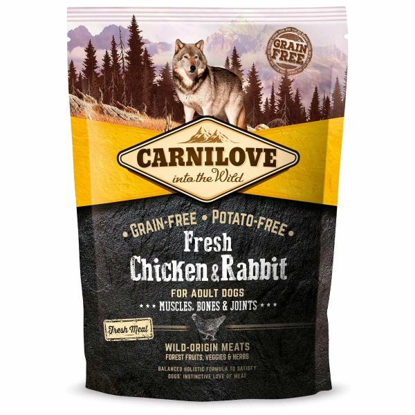 Сухий корм Carnilove Чехія Fresh для дорослих собак всіх порід зі свіжою куркою та кроликом