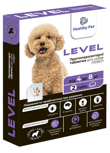 Противоразитарные таблетки Level Healthy Pet Украина 2 шт, для собак