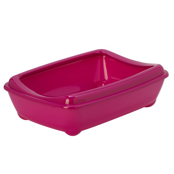 Moderna Бельгия Arist-O-Tray Medium туалет с бортиком для кошек, ярко-розовый