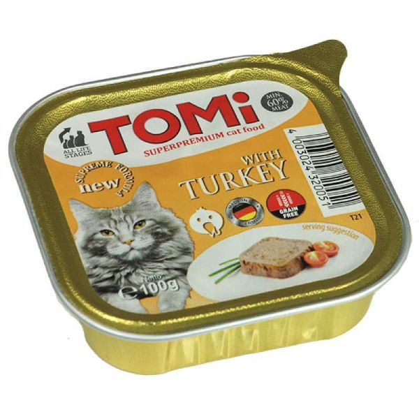 Вологий корм Tomi Німеччина консерва для котів з індичкою