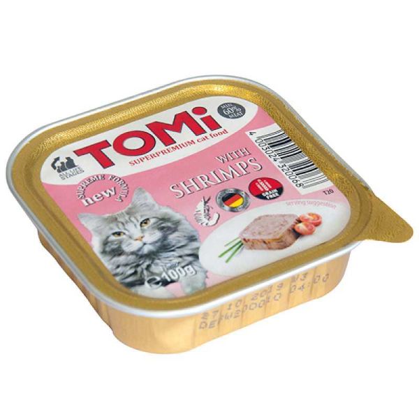 Вологий корм Tomi Німеччина консерва для котів з креветками