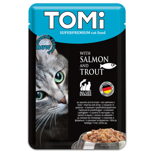 Влажный корм Tomi Германия для кошек с лососем и форелью