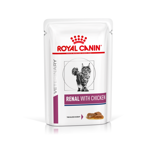 Вологий корм Royal Canin Польща Renal для котів при захворюваннях нирок з куркою