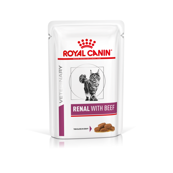 Вологий корм Royal Canin Польща Renal для котів при захворюваннях нирок з яловичиною