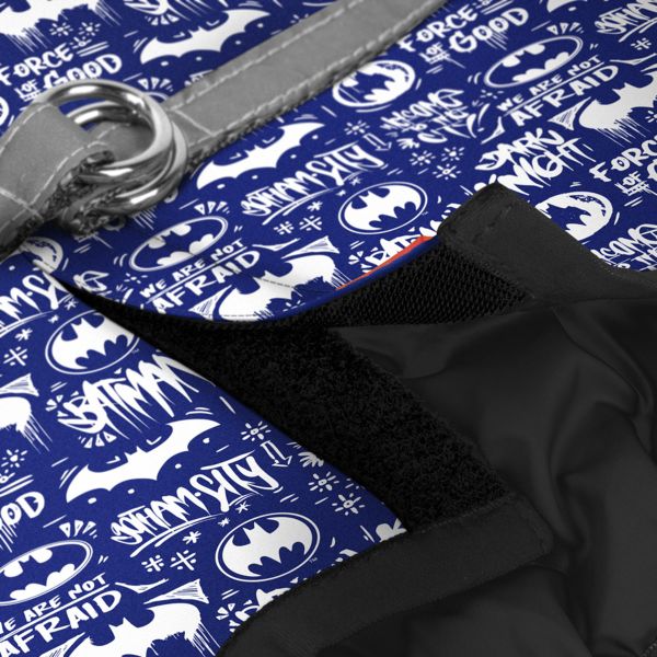 WAUDOG Украина Шлей для собак мягкого Clothes с QR паспортом, рисунок "Бэтмен бело-голубой"