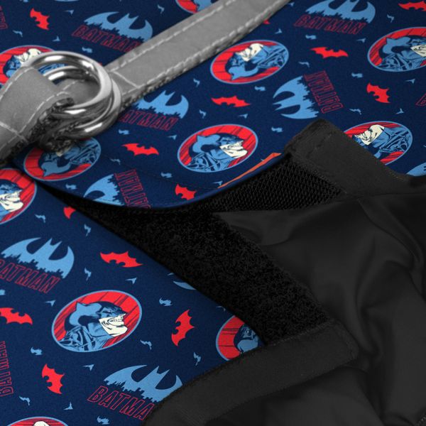 WAUDOG Украина Шлей для собак мягкого Clothes с QR паспортом, рисунок "Бэтмен красно-голубой"