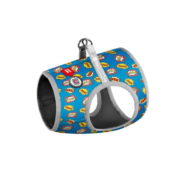 WAUDOG Україна Шлея для собак мяка Clothes з QR паспортом, малюнок "ВАУ"