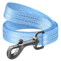 WAUDOG Украина Поводок для собак из восстановленного хлопка Re-cotton светоотражающий, голубой (500 см)