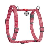 WAUDOG Украина Шлей для собак с ручкой из восстановленного хлопка анатомический Н-образный Re-cotton с QR-паспортом, светоотражающий, пластиковый фастекс, красный