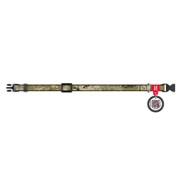 WAUDOG Украина Ошейник для собак нейлоновый Nylon с QR-паспортом, рисунок "Милитари", пластиковый фастекс