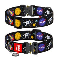 WAUDOG Украина Ошейник для собак нейлоновый Nylon с QR паспортом, рисунок "NASA", металлическая пряжка-фастекс