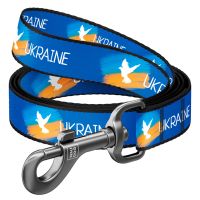 WAUDOG Україна Повідець для собак нейлоновий Nylon, малюнок "Прапор" (122 см)
