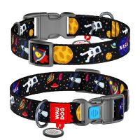 WAUDOG Украина Ошейник для собак нейлоновый Nylon с QR паспортом, рисунок "NASA", пластиковый фастекс