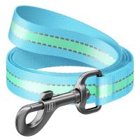 WAUDOG Украина Поводок для собак нейлоновый Nylon, светонакопительный, голубой (122 см)