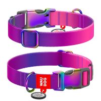 WAUDOG Украина Ошейник для собак из нейлона Nylon Recycled c QR паспортом, градиент, фиолетовый,