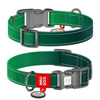 WAUDOG Украина Ошейник для собак нейлоновый Nylon Mono с QR паспортом, светоотражающий, пластиковый фастекс, зеленый