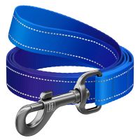 WAUDOG Украина Поводок для собак нейлоновый Nylon Mono, светоотражающий, синий (122 см)