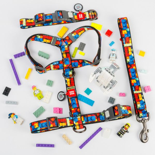 WAUDOG Украина Поводок для собак нейлоновый Nylon, рисунок "Блоки" (122 см)