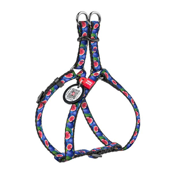 WAUDOG Украина Шлей для собак Nylon с QR паспортом, рисунок "Инжир", пластиковый фастекс