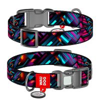 WAUDOG Украина Ошейник для собак нейлоновый Nylon с QR паспортом, рисунок "Бесконечные миры", пластиковый фастекс