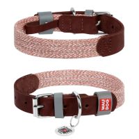 WAUDOG Украина Ошейник для собак из кожи и восстановленного хлопка Classic, коричневый