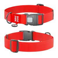 WAUDOG Украина Ошейник для собак водостойкий Waterproof с QR паспортом, пластиковый фастекс, красный