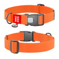 WAUDOG Украина Ошейник для собак водостойкий Waterproof с QR паспортом, пластиковый фастекс, оранжевый