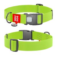 WAUDOG Украина Ошейник для собак водостойкий Waterproof с QR паспортом, пластиковый фастекс, салатовый