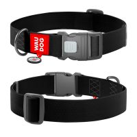 WAUDOG Украина Ошейник для собак водостойкий Waterproof с QR паспортом, пластиковый фастекс, черный
