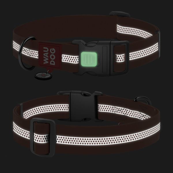 WAUDOG Украина Ошейник для собак водостойкий Waterproof с QR паспортом, светоотражающий, пластиковый фастекс, оранжевый