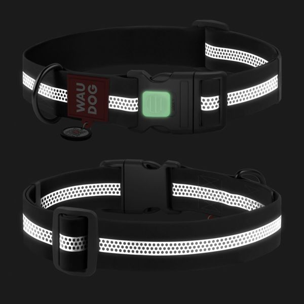 WAUDOG Украина Ошейник для собак водостойкий Waterproof с QR паспортом, светоотражающий, пластиковый фастекс, серый