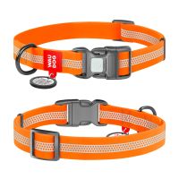WAUDOG Украина Ошейник для собак водостойкий Waterproof с QR-паспортом, светоотражающий, пластиковая пряжка, оранжевый
