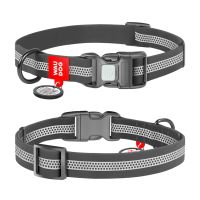 WAUDOG Украина Ошейник для собак водостойкий Waterproof с QR-паспортом, светоотражающий, пластиковая пряжка, серый