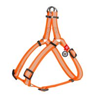 WAUDOG Украина Шлей для собак водостойкий Waterproof, с QR-паспортом, светоотражающая металлическая пряжка-фастекс, оранжевый