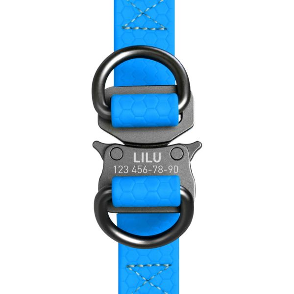 WAUDOG Украина Шлей для собак водостойкий Waterproof, c QR паспортом, металлическая пряжка-фастекс, голубой
