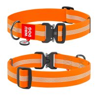 WAUDOG Украина Ошейник для собак водостойкий Waterproof с QR-паспортом, светоотражающий, металлическая пряжка-фастекс, оранжевый