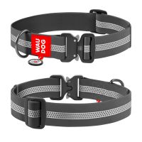 WAUDOG Украина Ошейник для собак водостойкий Waterproof с QR-паспортом, светоотражающий, металлическая пряжка-фастекс, серый