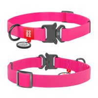 WAUDOG Украина Ошейник для собак водостойкий Waterproof c QR паспортом, металлическая пряжка-фастекс, розовый