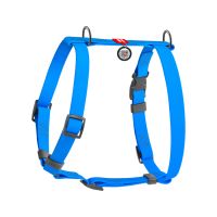 WAUDOG Украина Шлей для собак водостойкая анатомическая Н-образная Waterproof с QR-паспортом, пластиковая пряжка-фастекс, голубой